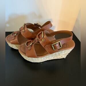 LUCKY BRAND WOMENS WEDGE SANDAL SIZE 6.5 WORN ONCE!!!